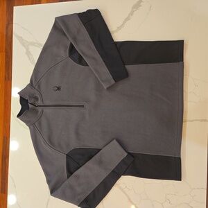 Spyder Soft Shell 1/4 Zip Fleece Pullover Sweater Jacket Mens Size XL Black Gray
